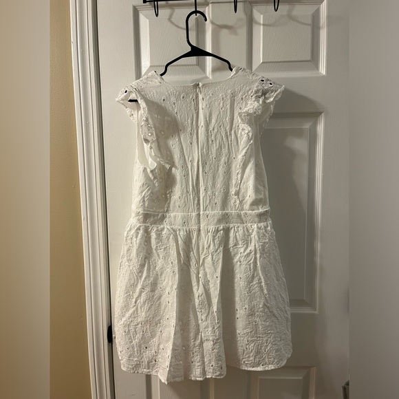 Flirtatious in Florence White Ruffled Eyelet Cotton Mini Dress - Picture 3 of 3